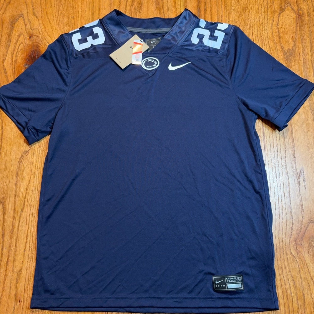 Nike Penn State Jersey Blank Men's Large Nittany Lions‎ Football Navy #23 NWT